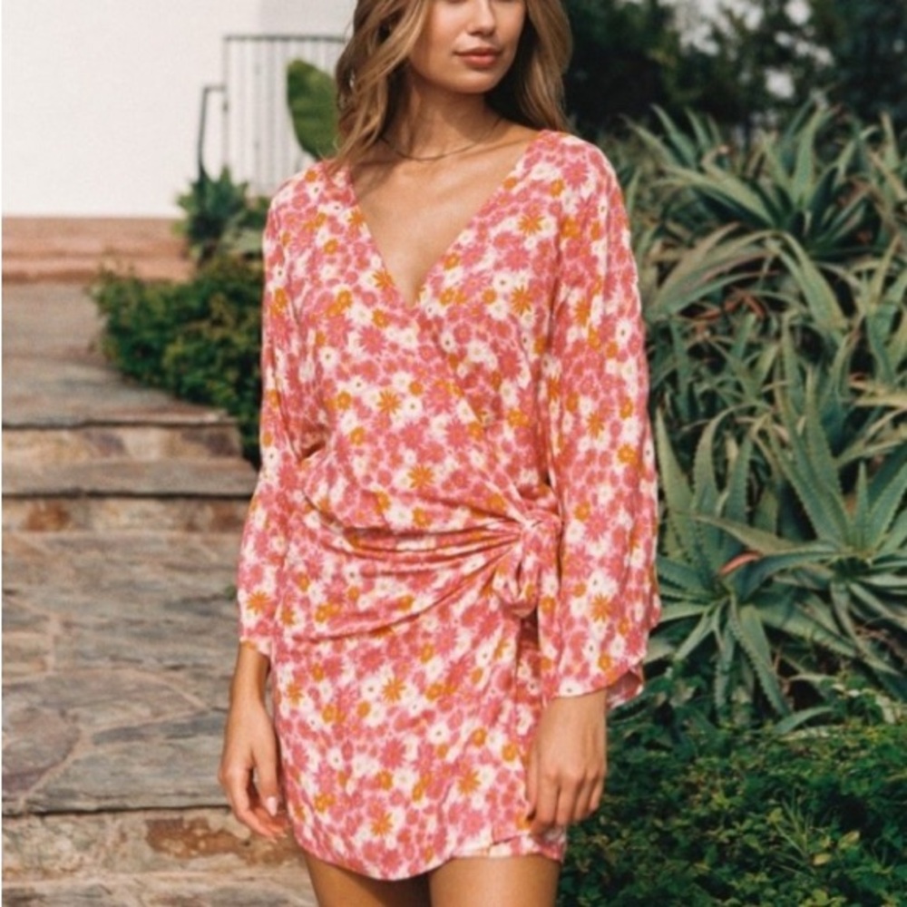 L*space Pfeiffer swim cover up kimono dress medium